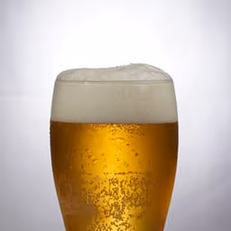 Bicchiere di birra chiara con schiuma